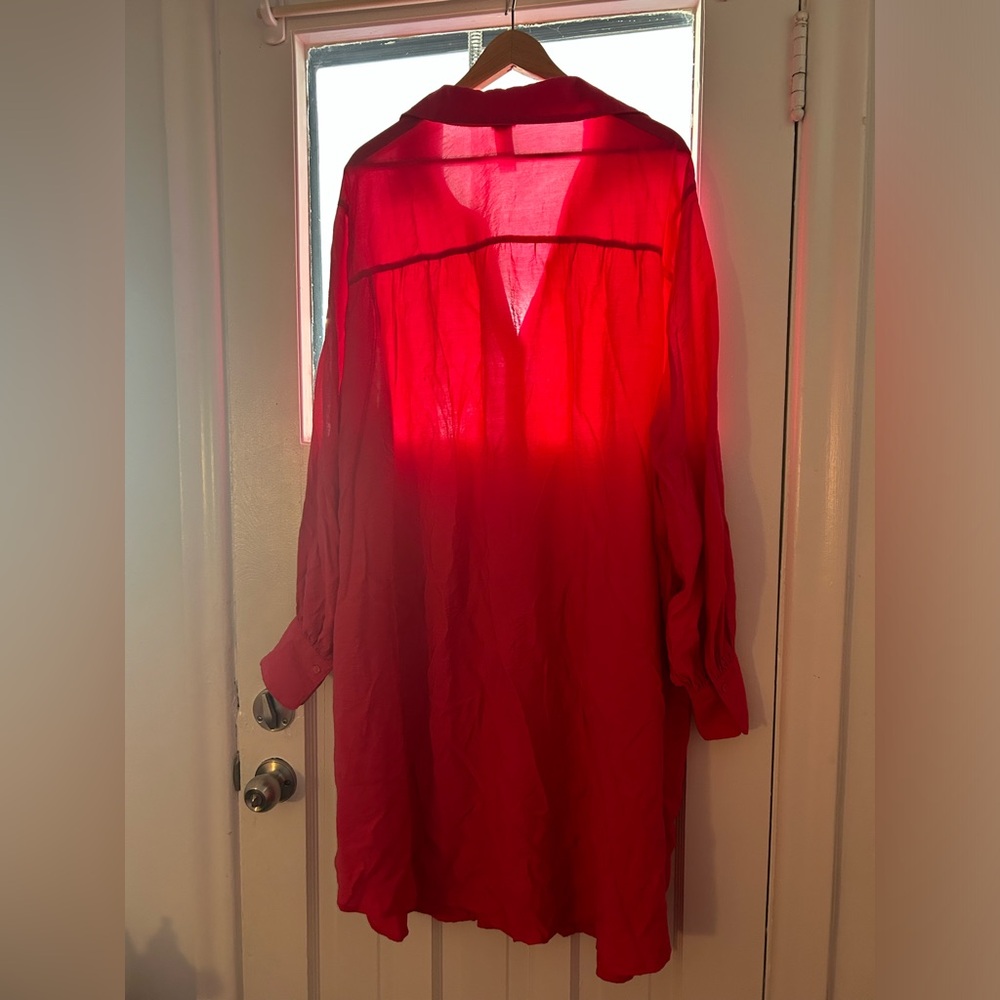 REPOST: H&M Hot Pink Oversized Shirtdress - Picture 3 of 6